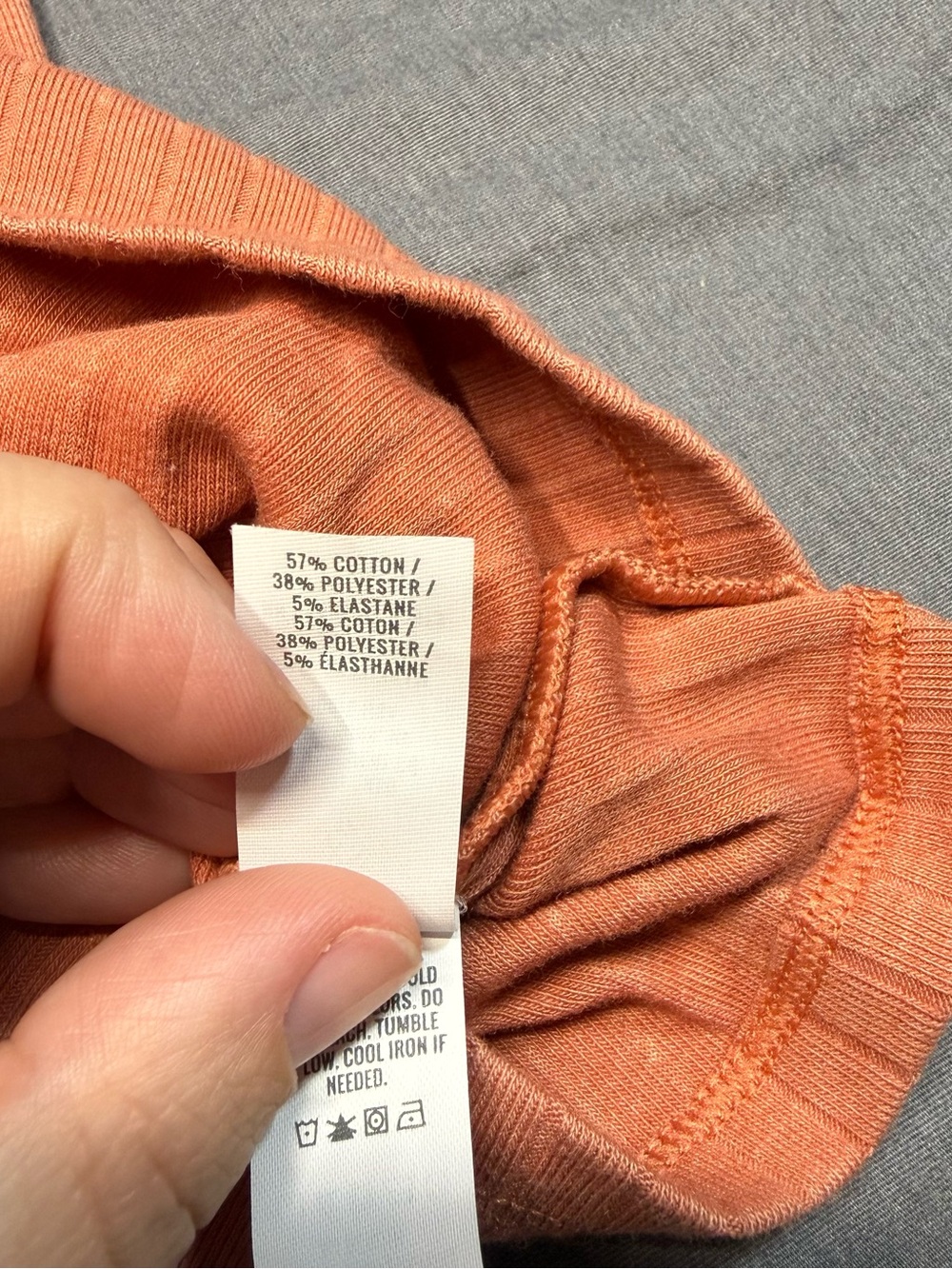 aerie Ribbed Tank in Coral Peach - Picture 3 of 6